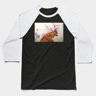 Stag among Lavander and bumblebees Baseball T-Shirt